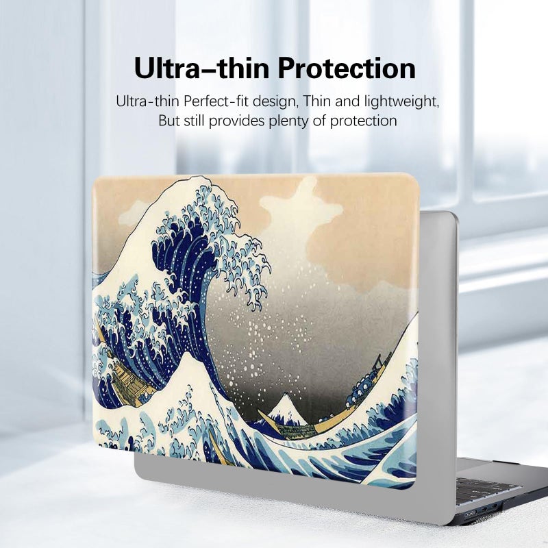 Funut Compatible with MacBook Air 13 Inch Case A1466 & A1369, Hard Plastic Protective Case Air 13.3 Scratch-Free Rubberized Case Cover for 2010-2017 Older MacBook Air 13.3", Sea Wave - Image 4